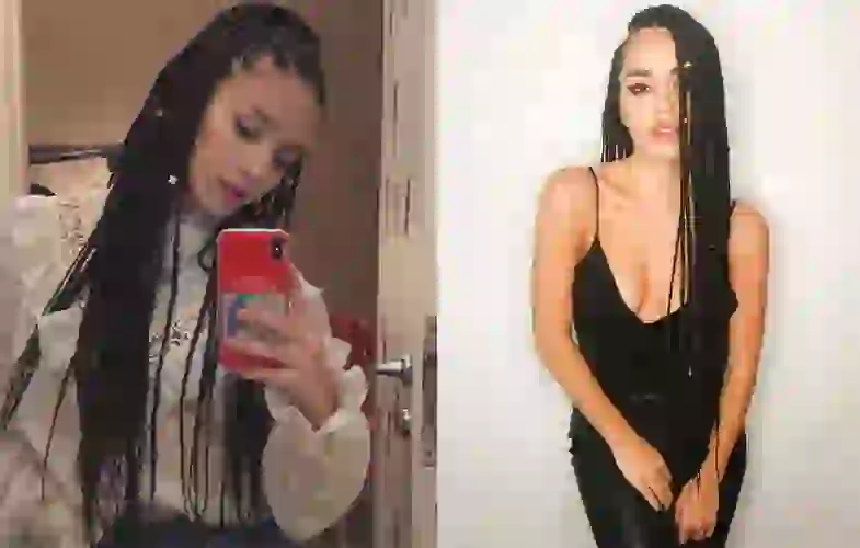 Ángela y Lali, ambas muy cancheras con sus trencitas africanas. 