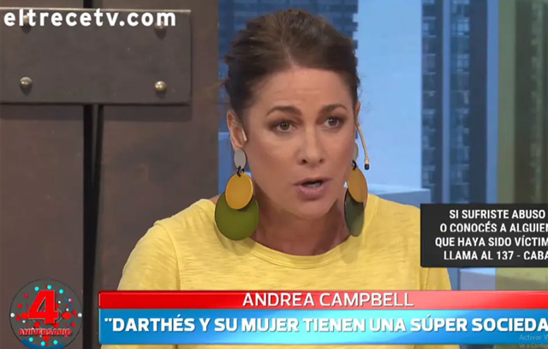 Andrea Campbell recordó una situación que vivió con Darthés. 