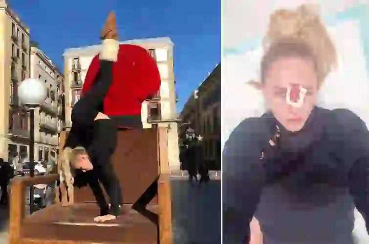 El fuerte accidente de Belén Pouchán en Barcelona.