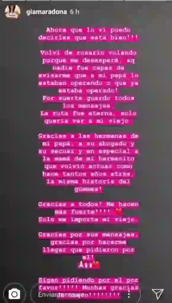 El descargo de Gianinna.