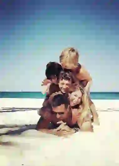 Familia en las playas de Cancún