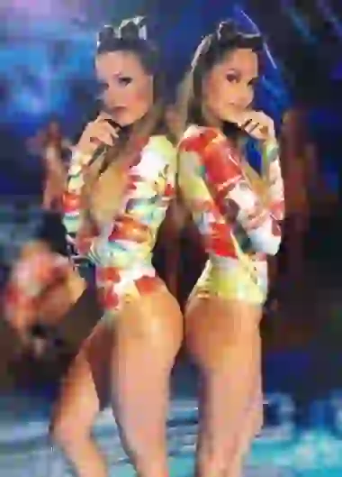 Las gemelas del Bailando: junto a Rocío Robles. 