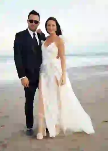 La periodista se casó en la playa