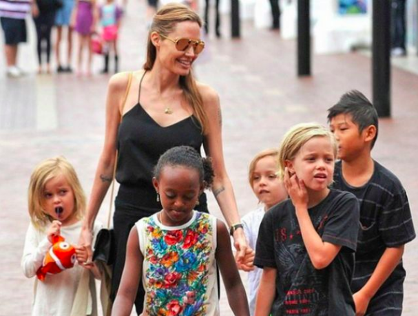 Angelina tiene seis hijos, dos de ellos son gemelos.