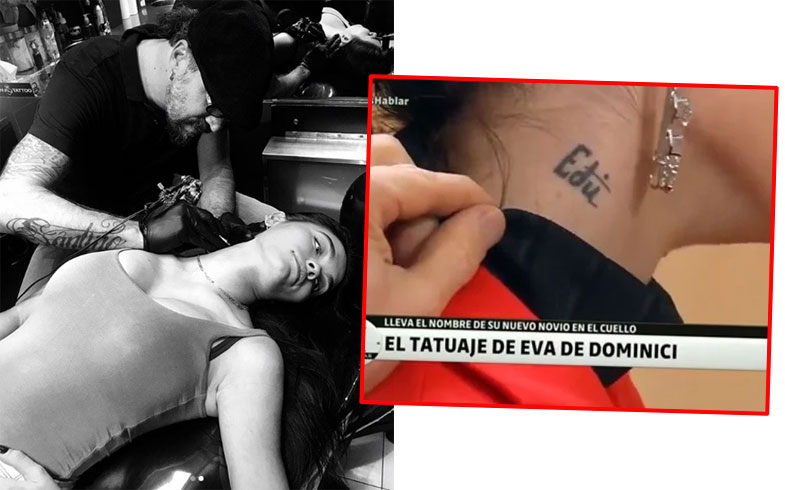 Eva de Dominici mostró el tatuaje que le dedicó a su novio.