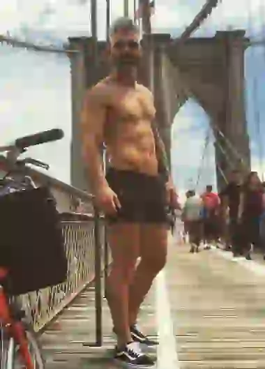 Christian Halbinger durante sus vacaciones en NY