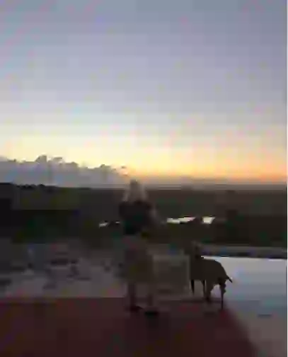 Esta es la vista de su mansión en Laguna Garzón.