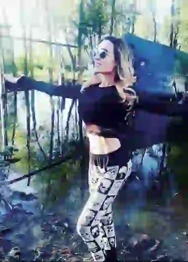 Fátima Florez en el santuario de Gilda