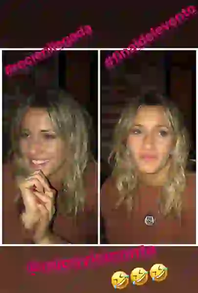 Mica bromeó con su look.