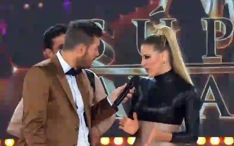 Tinelli y Maca Rinaldi: tenso cruce en la previa