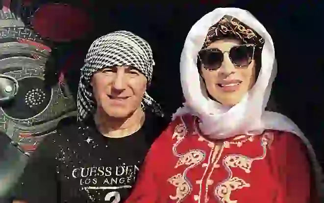 Fátima Florez de viaje junto a su pareja