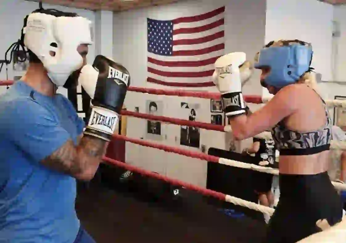 Fabián y Mica practicaron boxeo en Miami.