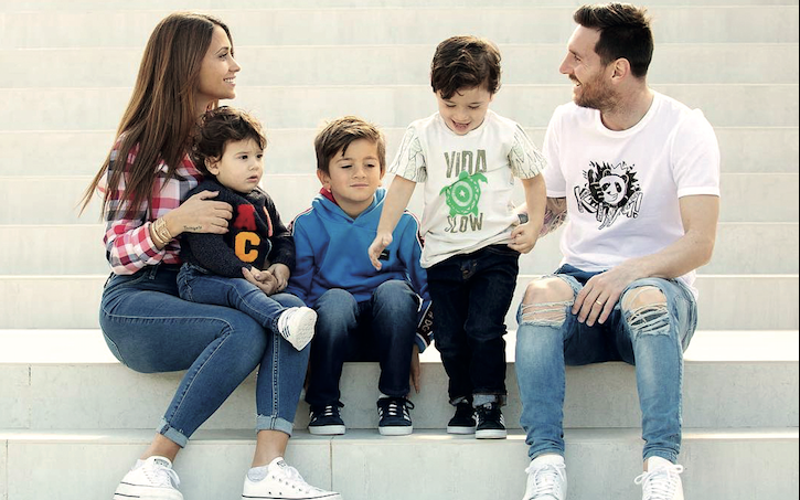 Messi junto a su familia