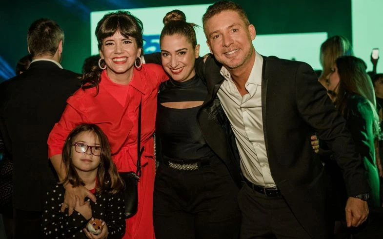 El Chueco junto a Griselda, su hija y Muriel