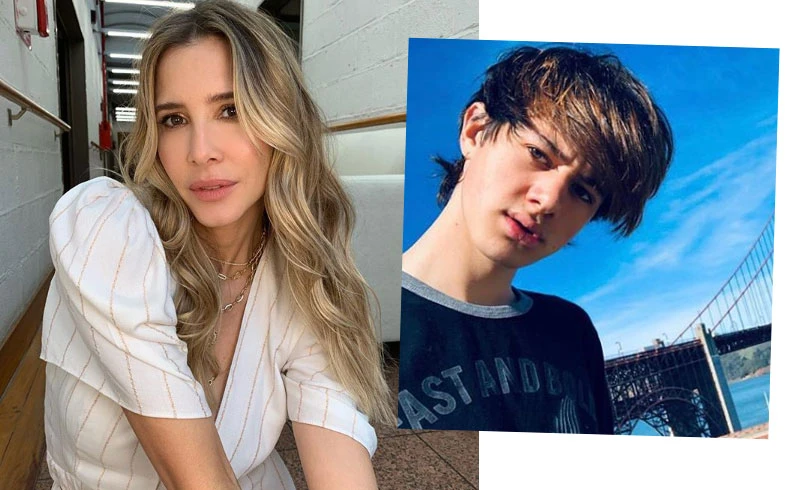 Guillermina Valdés y su hijo, Dante, el protagonista e un escándalo.