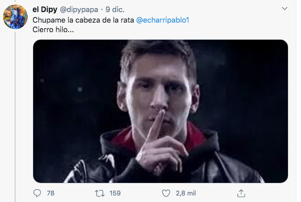Pablo Echarri, prendido fuego por un "hilo tuitero" que le dedicó El Dipy: "Lauchita sucia, sos terrible ortiva y desclasado"