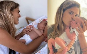 Las tiernas fotos de Mica Vázquez con Baltazar, a un mes de su nacimiento: “Me explota el corazón. Cansada, pero...”