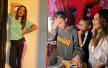 Embarazada de cinco meses y mostrando la pancita, Pampita se emocionó en el cumple de 13 de Bautista, su hijo mayor