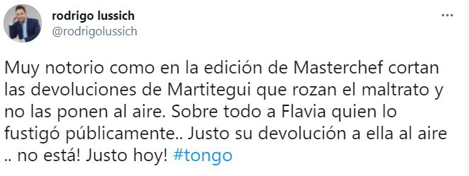 ¡Muy fuerte! Rodrigo Lussich denunció que hay "tongo” en MasterChef Celebrity con las devoluciones de Martitegui: “Cortan las que…”