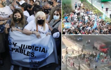 ¿Qué pasó? Claudia Villafañe, Dalma y Gianinna Maradona tuvieron que abandonar la marcha por Diego a los diez minutos