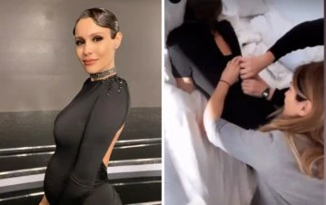 Una genia: Pampita mostró cómo logró cerrar el vestido con el que bailó en ShowMatch con su panza de 7 meses