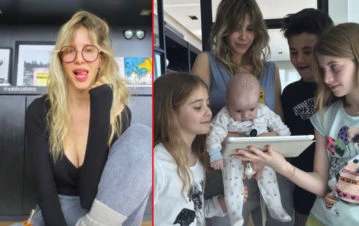 Guillermina Valdés mostró el peculiar look hogareño para llevar a los hijos al colegio