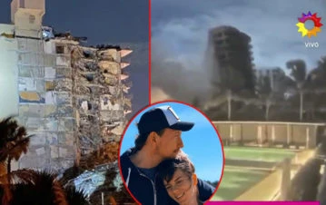 La tragedia de Nico Vázquez y Gimena Accardi en Miami: el video del derrumbe del edificio