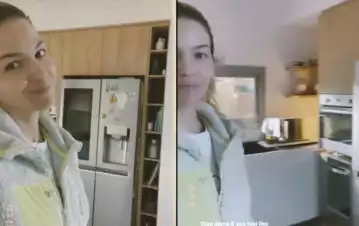 La cocinada soñada de Marcela Kloosterboer: muebles de madera, heladera de dos puertas y mucha luz natural