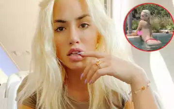 La jugada sesión de fotos caseras (y súper sexys) de Lali Espósito en una pileta española