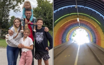 Eva Anderson mostró el lujoso colegio al que van sus hijos en Alemania: cómo es el imponente "túnel del arcoíris"