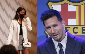 El emocionante gesto de Antonela Roccuzzo en medio del llanto de Messi en su despedida del Barcelona