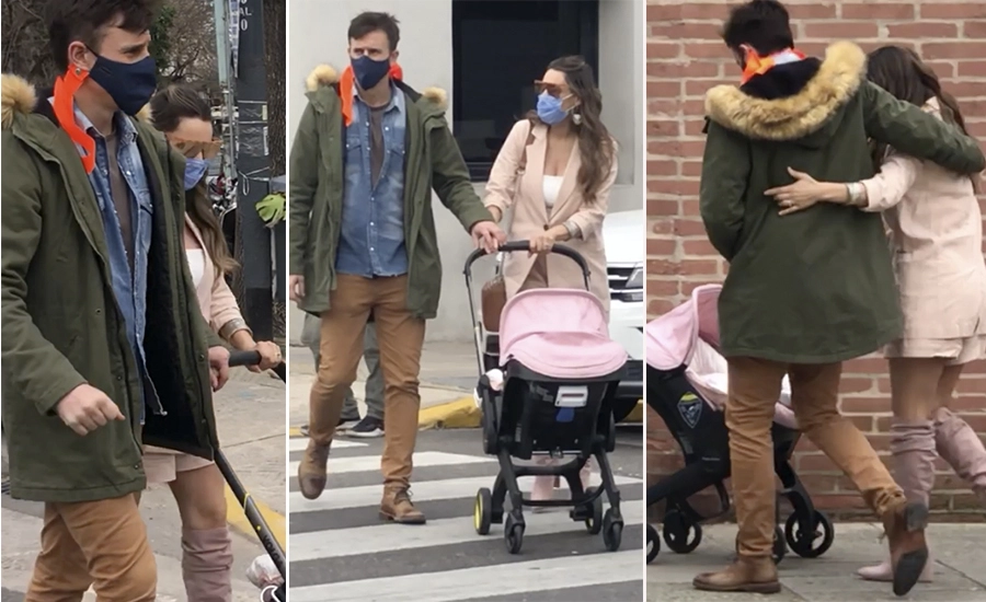 Pampita y Moritán pasearon con su beba Anita