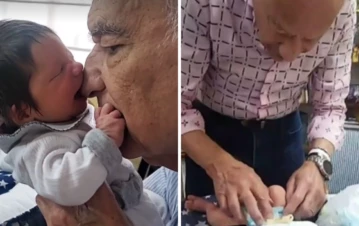 La divertida reacción de Alberto Cormillot al cambiarle el pañal por primera vez a Emilio