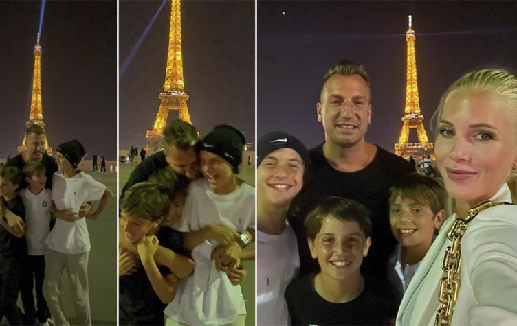 Maxi López está de vacaciones con sus hijos y su novia en París
