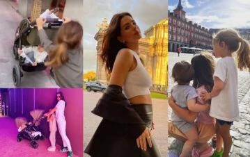 ¡Muy top! Cómo es y cuánto vale el cochecito con el que la China Suárez pasea con sus hijos por Madrid