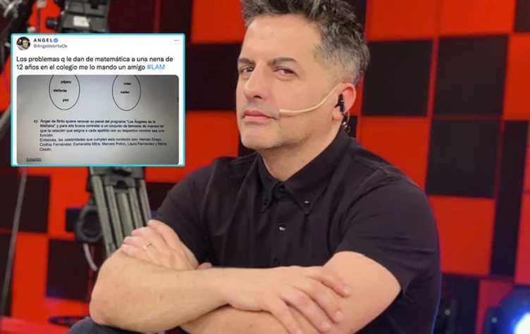 Angel de Brito y LAM aparecieron en un problema de matemáticas que una maestra le dio a sus alumnos