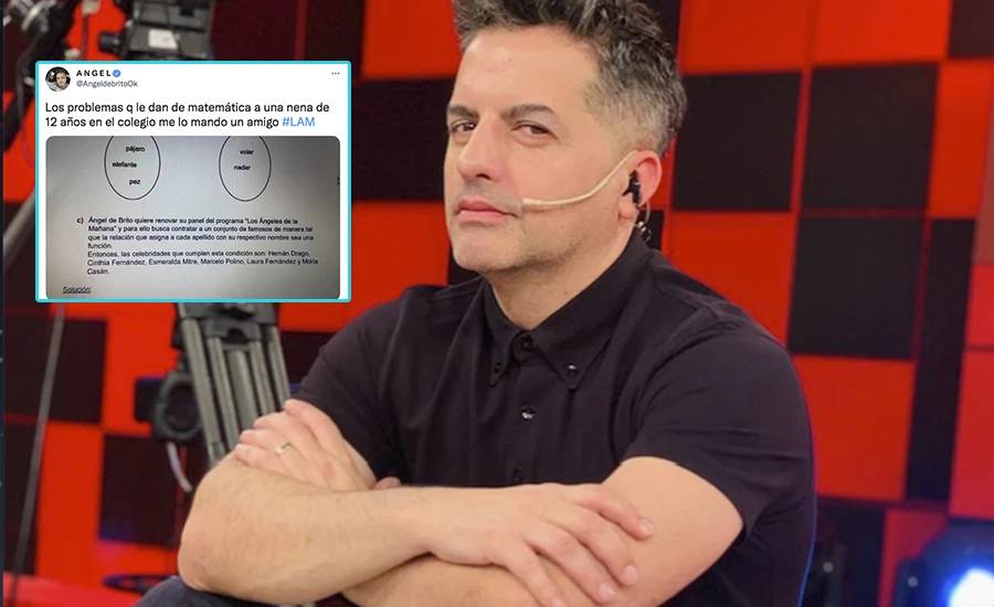 Angel de Brito y LAM aparecieron en un problema de matemáticas que una maestra le dio a sus alumnos