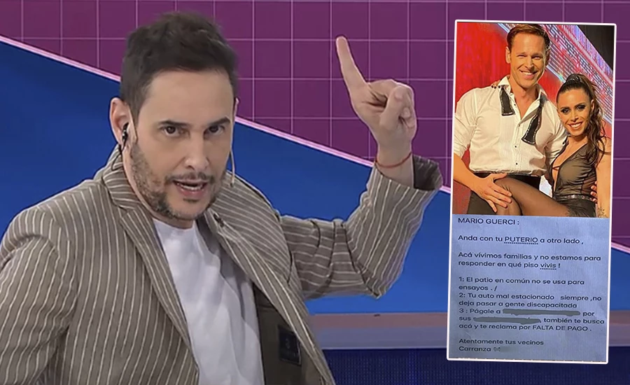 Lussich mostró el cartel que le pusieron a Guerci