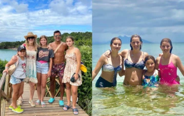 Ensamblados: las fotos de las vacaciones de Mica Viciconte y Cubero junto a las hijas de Nicole Neumann en Brasil