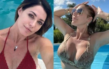 ¡Otra que Dubai! Cómo es la espectacular pileta transparente de Pamela David donde se sacó fotos con Celina Rucci