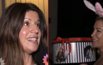 La extraña caja que no quiso mostrar Elba, la novia de Lanata, al salir de su despedida de soltera