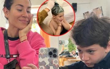 Jimena Barón le tiñó el pelo a Momo, su hijo, y se desató una flor de polémica en redes