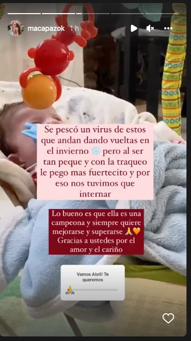 Macarena Paz contó cómo está su hija Abril.