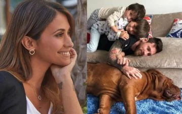 ¡Es gigante! Antonela Roccuzzo sorprendió con una impactante foto con su perro Hulk