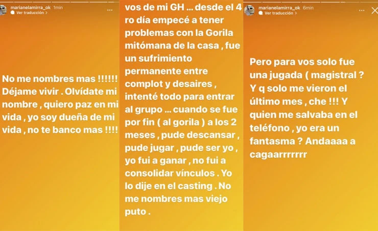 Los explosivos posteos de Marianela Mirra después de que Jorge Rial hablara de ella: "Dejá vivir que a vos no te..."