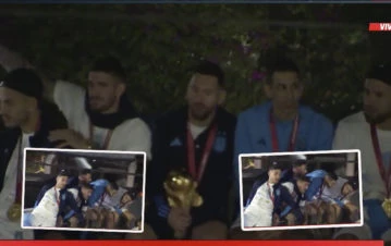 Lionel Messi, Di María y Paredes fueron "golpeados" por un cable mientras festejaban al llegar a Buenos Aires: el video
