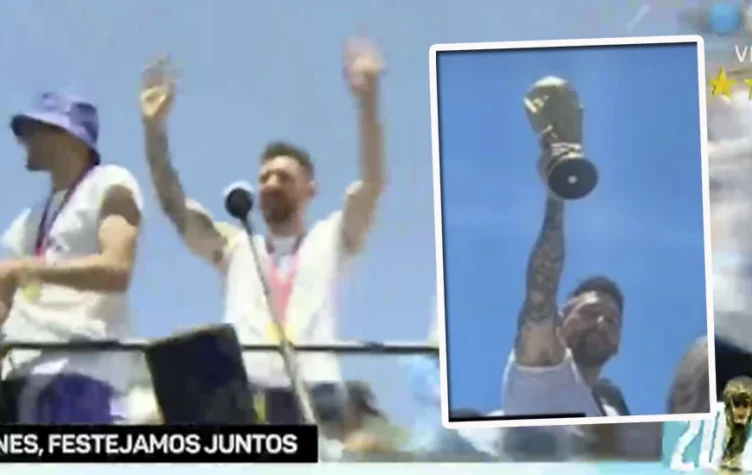 Messi cantó con la gente