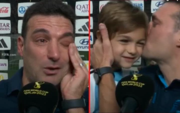 El emotivo llanto de Lionel Scaloni en medio del festejo con sus hijos tras ganar el Mundial con Argentina