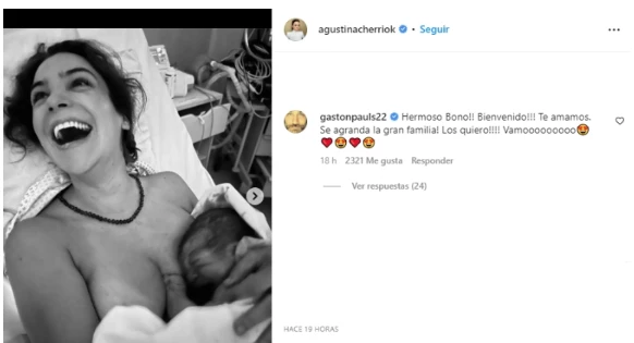 El mensaje amoroso de Gastón Pauls a Agustina Cherri