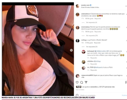 Wanda contó que está en Dubai